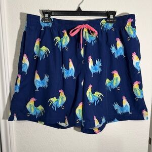 Chubbies The Fowl Plays Dark Blue Rooster 5.5 Inch Inseam Swim Trunks Size XXL